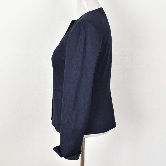 Hugo Boss Jalesana Hidden Button Wool Blazer Navy - 10 - Picture 3 of 11